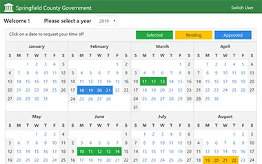 Vacation request and approval portal built with m-Power
