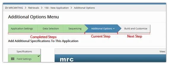 m-Power interface build process navigation bar