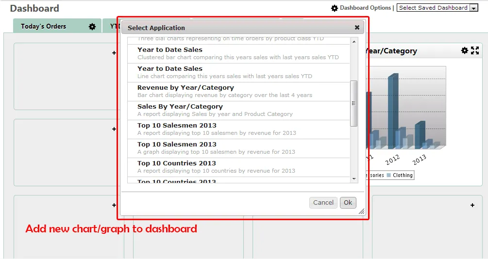 Users add the metrics they want to include on their dashboard
