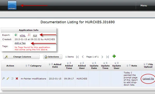 Screenshot of new documentation screen