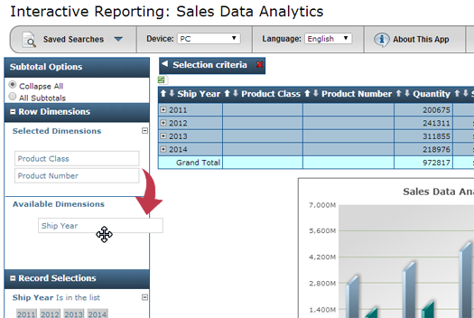 Drag and Drop Row Dimensions