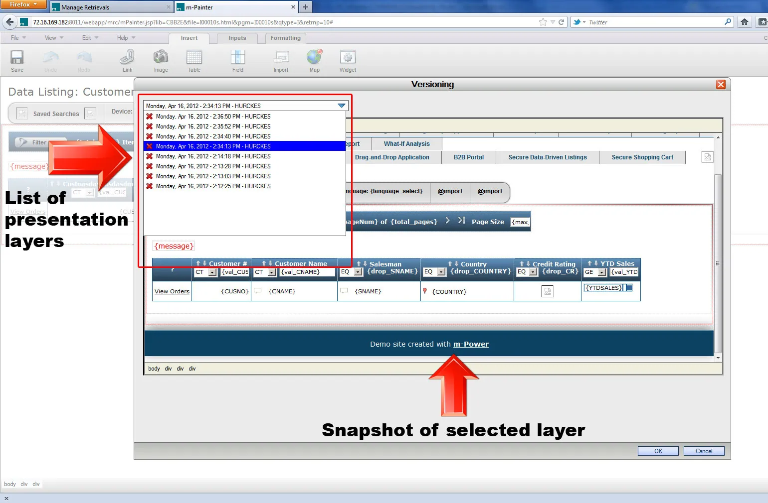Screenshot of m-Painter's new History feature