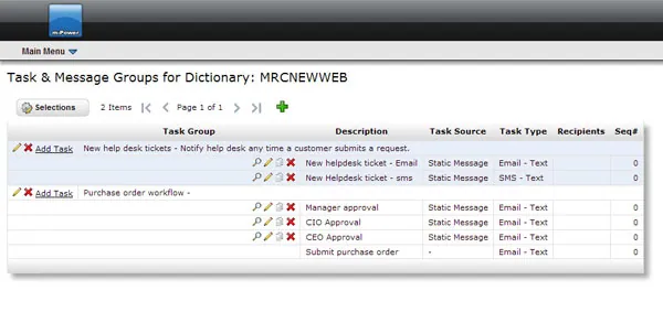 Screenshot of new messaging screen