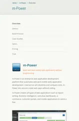 The same page adapted to fit a smartphone screen