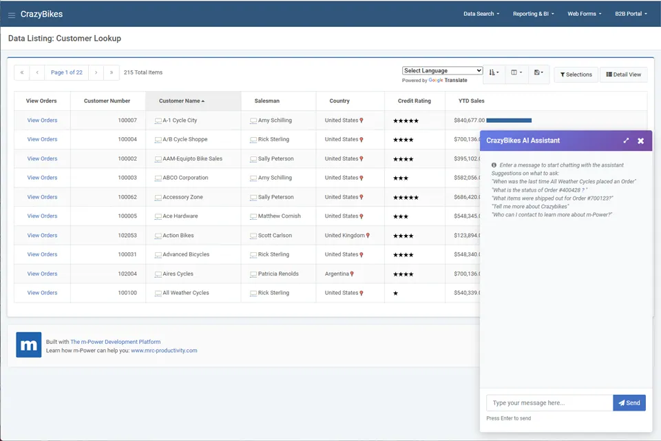AI customer lookup assistant demo