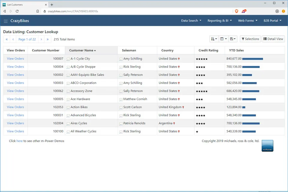 Database lookup demo