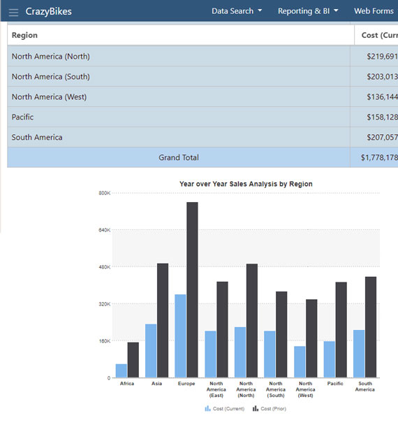 Real-time analytics and self-service reporting across multiple devices